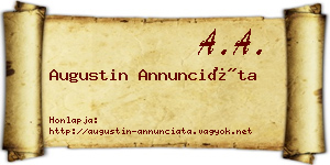 Augustin Annunciáta névjegykártya